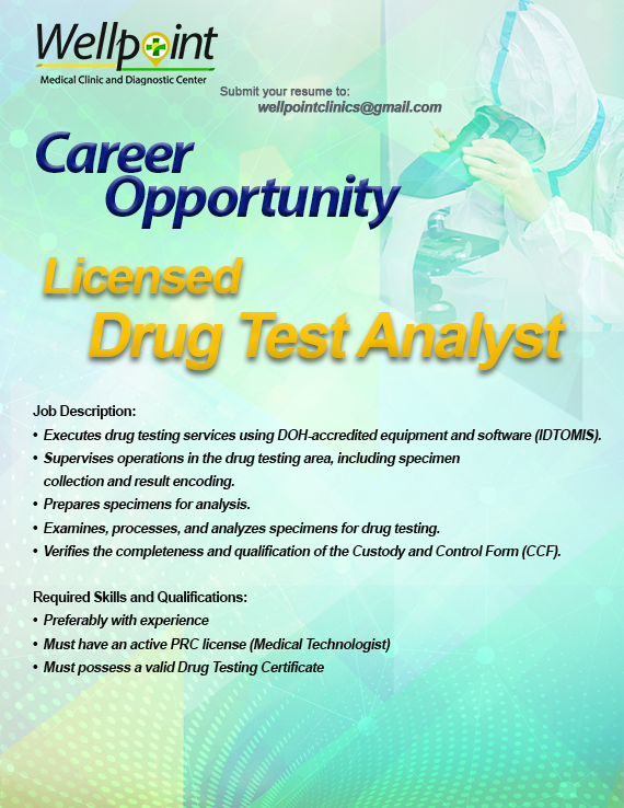 Drug Test Analyst Hiring
